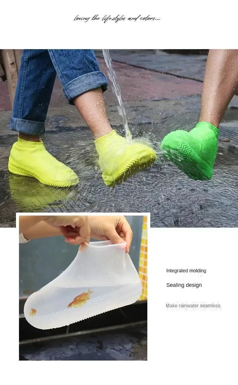 1 Paar wasserdichte Silikon-Überschuhe, reißfester Gummi, Regenstiefel