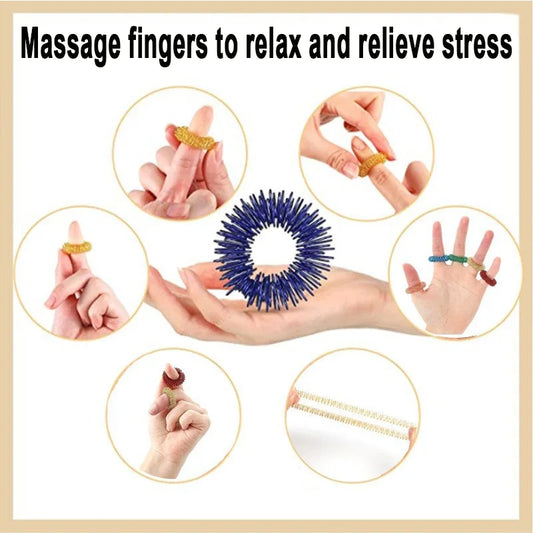 Edelstahl-Fingermassage-Akupressurring Stressabbau